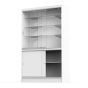 Wall Display Cabinet With Storage - White - Shown With Doors Open