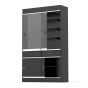 Display Cabinet With Storage and Drawers - Black - Shown With Doors Open