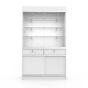 Display Cabinet With Storage and Drawers - White - Front View