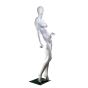 Female Egg Head Mannequin - Arm Raised At Hip Pose - Side View