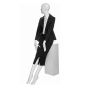 Female Mannequin Perched With Pedestal Stool - Side View