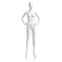 Matte White Egghead Female Mannequin, Hands on Hips