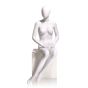 Seated Female Mannequin, Oval, Egg-head Style