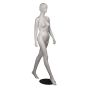 Female Mannequin - White With Molded Features - Walking Pose - Side View
