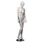 Female Mannequin - White With Molded Features - Relaxed Standing Pose - Side View