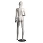 Female Mannequin - White With Molded Features - Standing Pose with Arm Bent - Rear View
