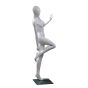 Female Egg Head Mannequin - Standing on One Leg Pose - Side View