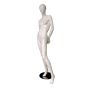Female Egg Head Mannequin - Standing With Arms Behind Back Pose - Quarter View