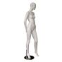 Female Egg Head Mannequin - Standing With Arms Behind Back Pose - Side View