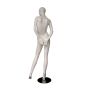 Female Egg Head Mannequin - Standing With Arms Behind Back Pose - Rear View