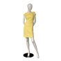 Female Egg Head Mannequin - Standing With Arms Behind Back Pose - With Clothing