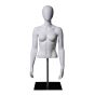 Female Torso Mannequin with Head - Abstract Style - Matte White
