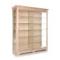 Wooden Glass Showcase With 10 Shelves - Quarter View