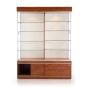 Large Wall Display Case - Cherry With White Back - Shown With Door Open