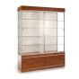 Large Wall Display Case - Cherry With White Back - Quarter View