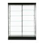 Large Glass Display Case - 60"L - Black - Front View
