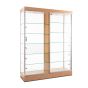 Large Glass Display Case - 60"L - Maple - Quarter View