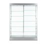 Large Glass Display Case - 60"L - Brushed Aluminum - Front View
