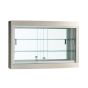 Wall Mounted Display Case with Curved Front And Mirror Back