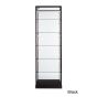 Black Glass Tower Display Case with Glass Top - Shown with optional side lights - 2
