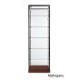 Mahogany Glass Tower Display Case with Glass Top - Shown with optional side lights - 1