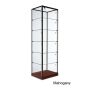 Mahogany Glass Tower Display Case with Glass Top - Shown with optional side lights - 2