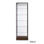 Walnut Glass Tower Display Case with Glass Top - Shown with optional side lights - 1
