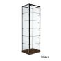 Walnut Glass Tower Display Case with Glass Top - Shown with optional side lights - 2