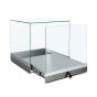 Glass Square Display Case with sliding deck open