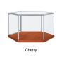 Hexagonal Table Top Display Case With Lock - Cherry 02