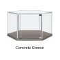 Hexagonal Table Top Display Case With Lock - 'Concrete-Groovz' 01