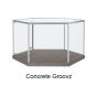 Hexagonal Table Top Display Case With Lock - 'Concrete-Groovz' 02