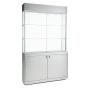 Wall Display Case - 48" x 13.5" x 80" - Brushed Aluminum - Quarter View