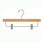Wooden Pant Hangers with Clips - Light Wood 