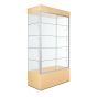 Wall Display Case - 40" x 19.75" x 73" - Maple - Quarter View