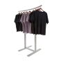 Bauhaus Retail Clothes Rack with Curved Rail - In Use