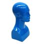 Blue Gloss Male Mannequin Head - Quarter View