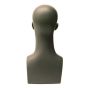 Matte Grey Male Mannequin Head - Rear View