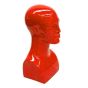 Red Gloss Male Mannequin Head - Side VIew