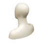 Male Mannequin Head with Shoulders - White - Rear View