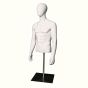 Male Torso Mannequin - Egg Head With Arms at Side - Side View Matte