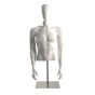 Male Torso Mannequin - Egg Head With Arms at Side - Side View Gloss