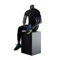 Male Sports Mannequin - Seated - Shown With Clothing
