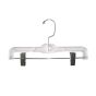 10" Plastic Pant Hanger - Clear With Chrome Hook