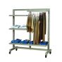 Triple Slotted Standard Display Rack - Shown with Accessories and Clothing