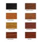 Colors - Ebony, Colonial Maple, Early American, Red Chestnut, Gunstock, English Chestnut, Red Mahogany, Red Oak