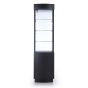 Tall Display Case with Lights and Lock - Black laminate, front view
