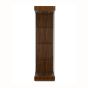 Display Tower Case With Sliding Door. Front view with walnut laminate finish.