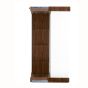 Display Tower Case With Sliding Door. Front view with door open. Walnut laminate finish.