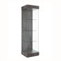 Display Tower Case With Sliding Door - Quarter view - Shown in Pewter Pine 